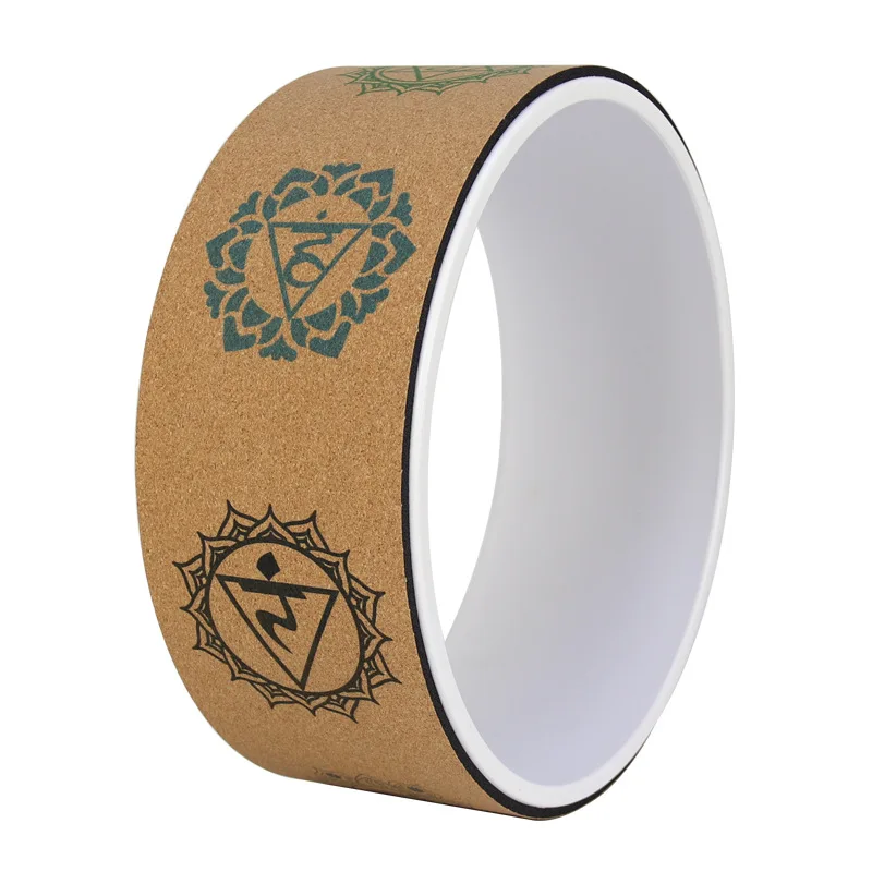 Strong Premium Back Roller and Stretcher with Thick Cushion cork wood yoga circle wheel for Dharma Yoga Backbend & Stretching
