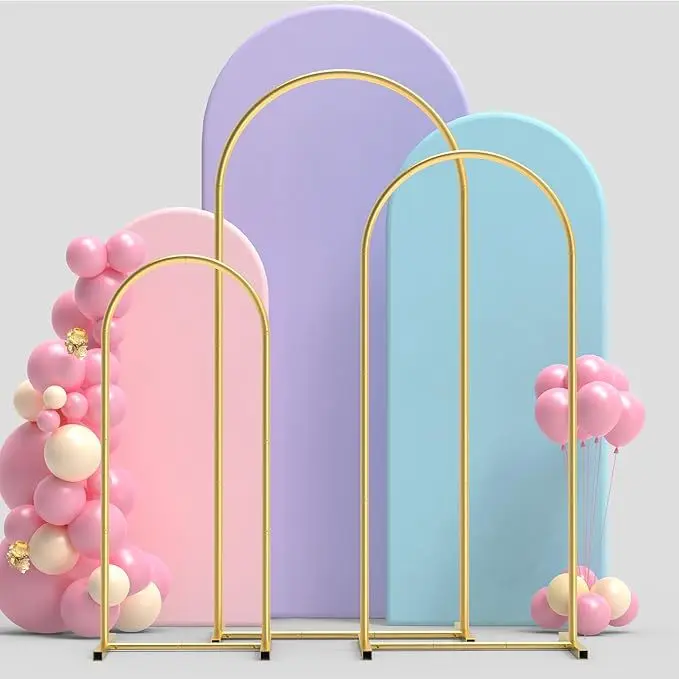 Birthday Party Supplies Decoration Metal Arched Balloon Frame Backdrop Stand Gold Floral Wedding Arch