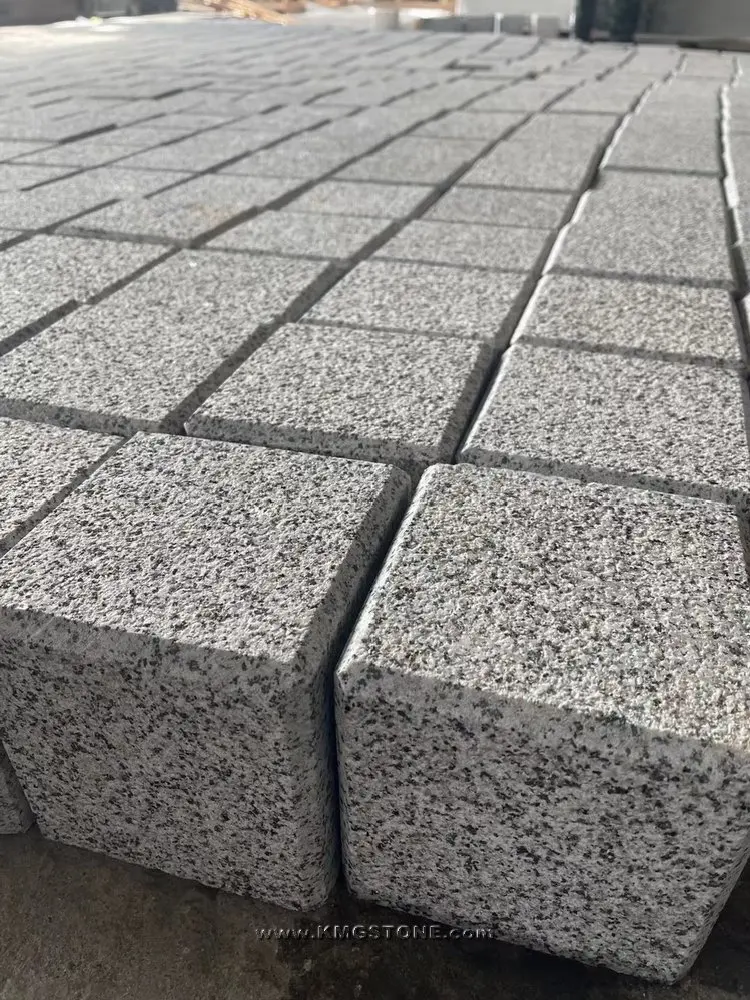 G603 100*100mm Granite Cobble Price Grey Cobblestone for Driveway Pavers