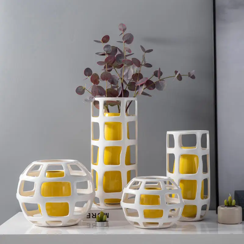 New hollow chinese ceramic floor vases for home decor