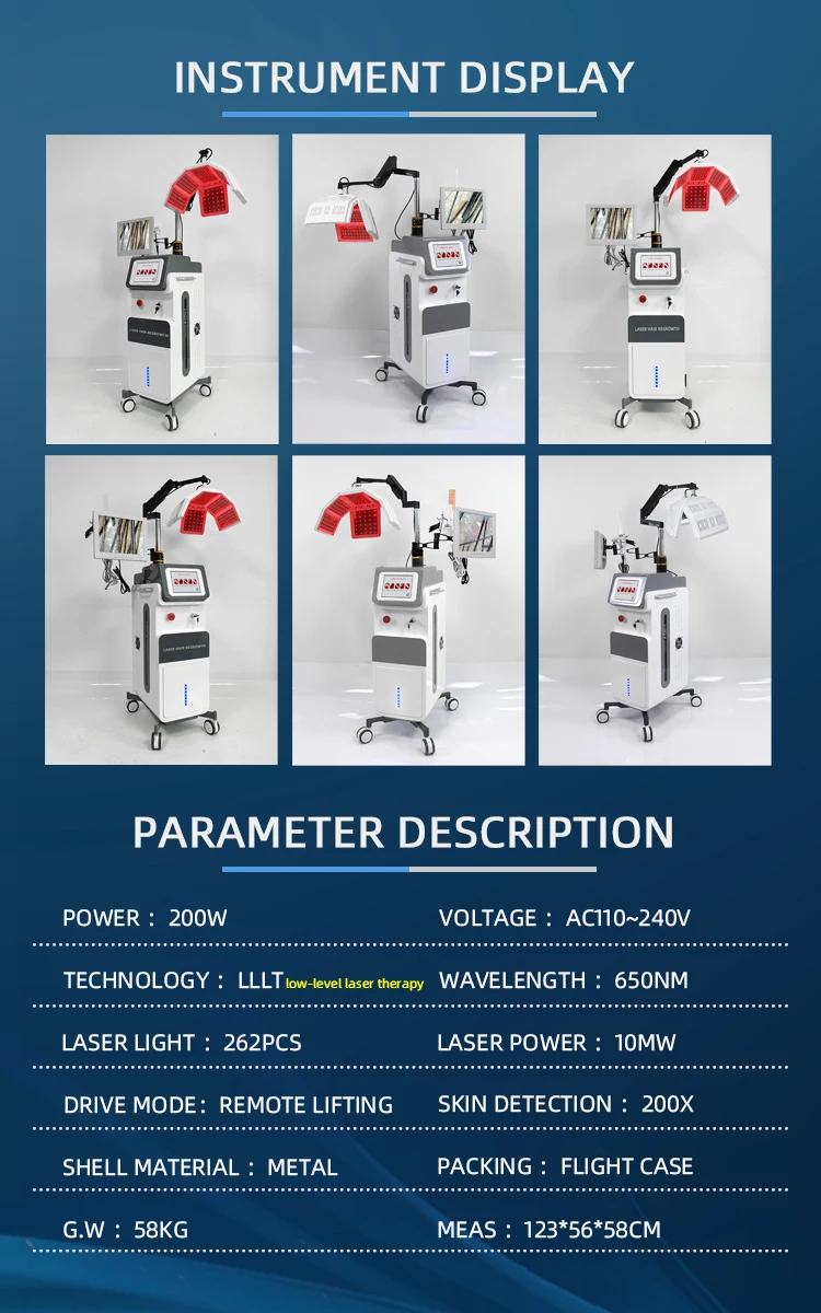 Lazer Comb Scalp Care 256 Lamps 400 Lamps 650nm Hair Growth Laser Hair Scalp Analyzer Acne Treatment Laser Hair Growth Machine