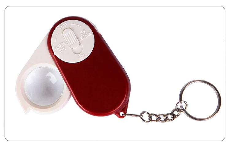 10X 22MM LED Keychain Folding Magnifying Glass
