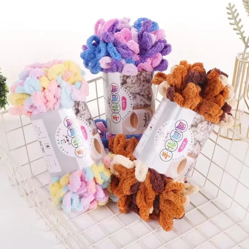 Crochet Puffy Baby Blanket Yarn Soft Hand Knitting Super Chunky Bulky Woven Finger Loop Yarn Fancy yarn