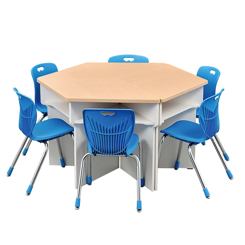 Montessori Kids Chair Kids School Octagon Children Study Table and Chair