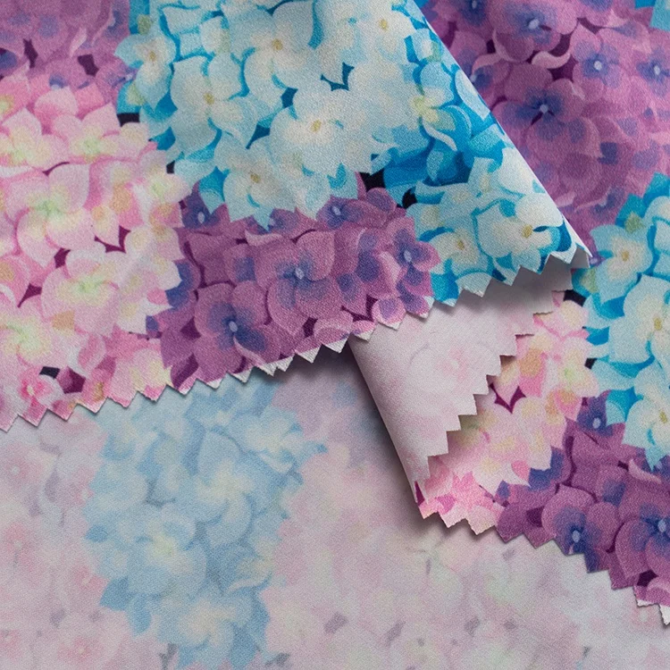 Satin fabric custom printed polyester woven fabric shiny satin silk fabric for dress Wholesale