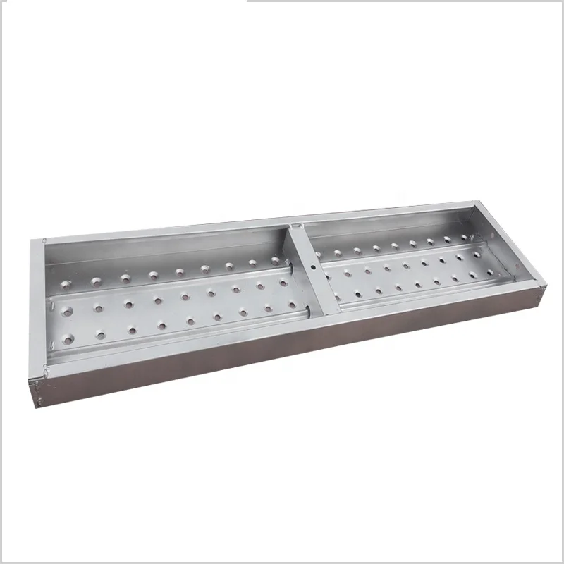 Material Zinc coated scaffolding construction deck  metal plank with hooks manufacture