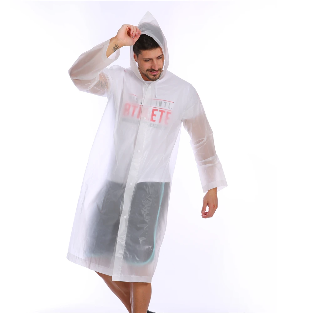 Прозрачный прозрачный дождевик eva с индивидуальным принтом для взрослых