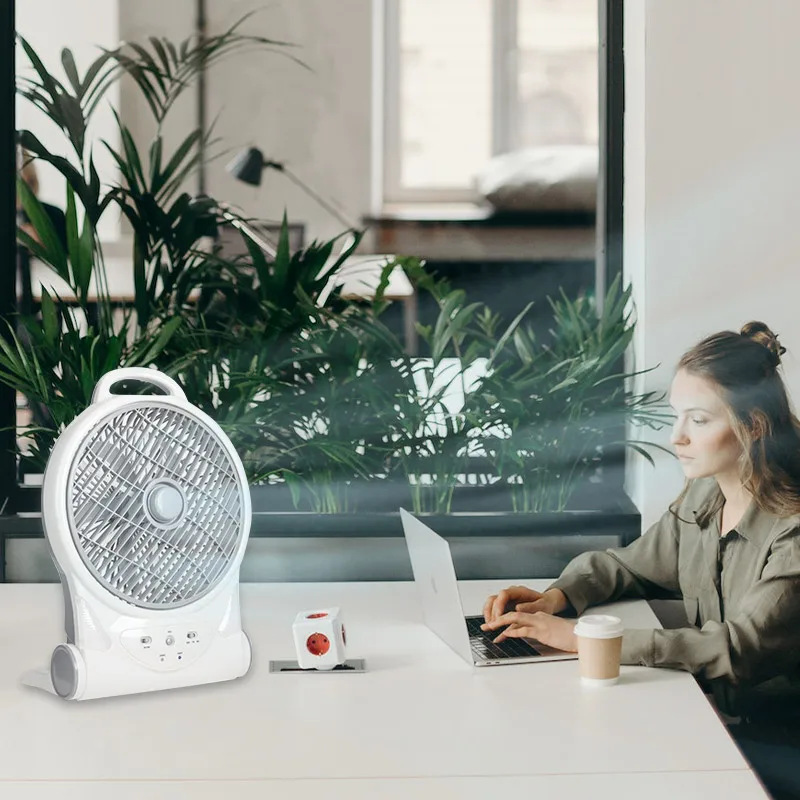 10 inch electric table fan portable solar camping fan with holder