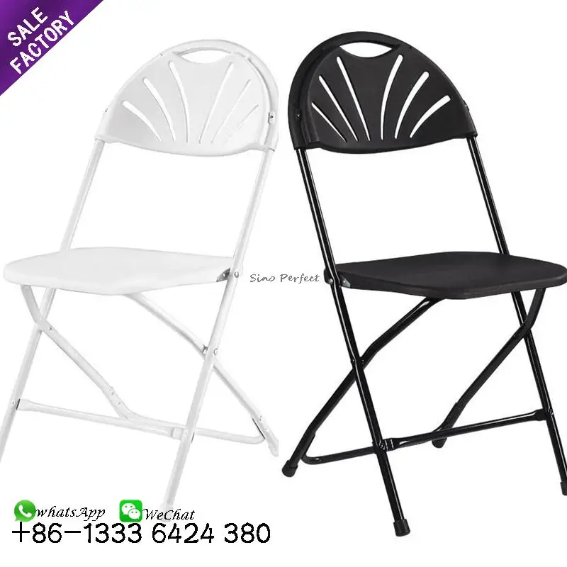 Sinoperfect Wedding Furniture Foldable Plastic Banquet Party Events White Plastic Resin Outdoor Folding Chairs