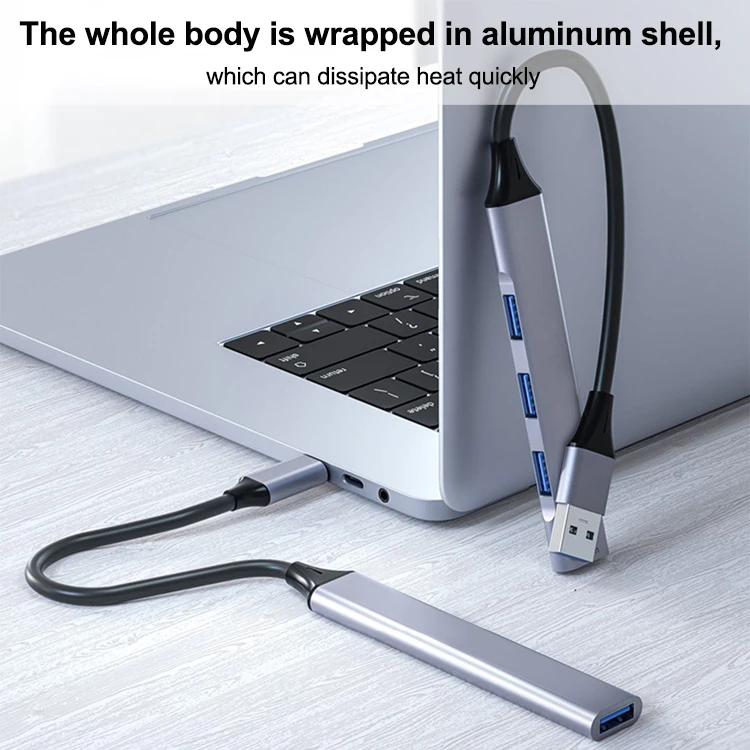 4 порта мульти-разветвитель адаптер OTG USB C концентратор Type 3 1 Для Macbook Pro 13 15 Air Mi HUAWEI Компьютерные аксессуары для