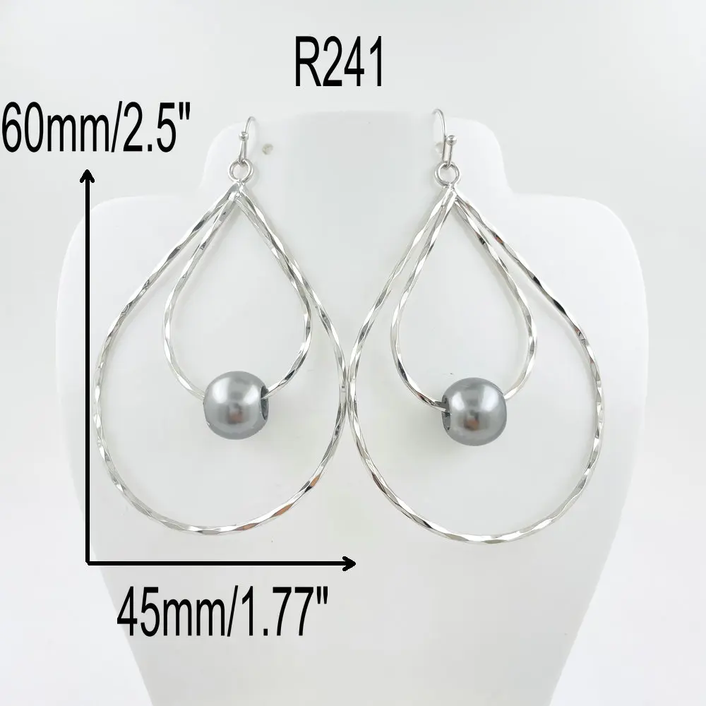 R241 pearl wire hoop earrings tahitian pearls Hawaiian jewelry wholesale