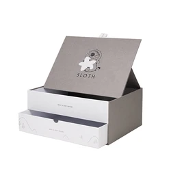 Custom luxury baby ribbon drawer box clothing packaging gift boxes, clamshell cardboard box