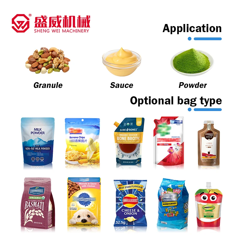 Shengwei Machinery Automatic Shampoo Paste Masala Tomato Sauce Liquid Sachet Yogurt Honey Sachet Oil Juice Packing Machine