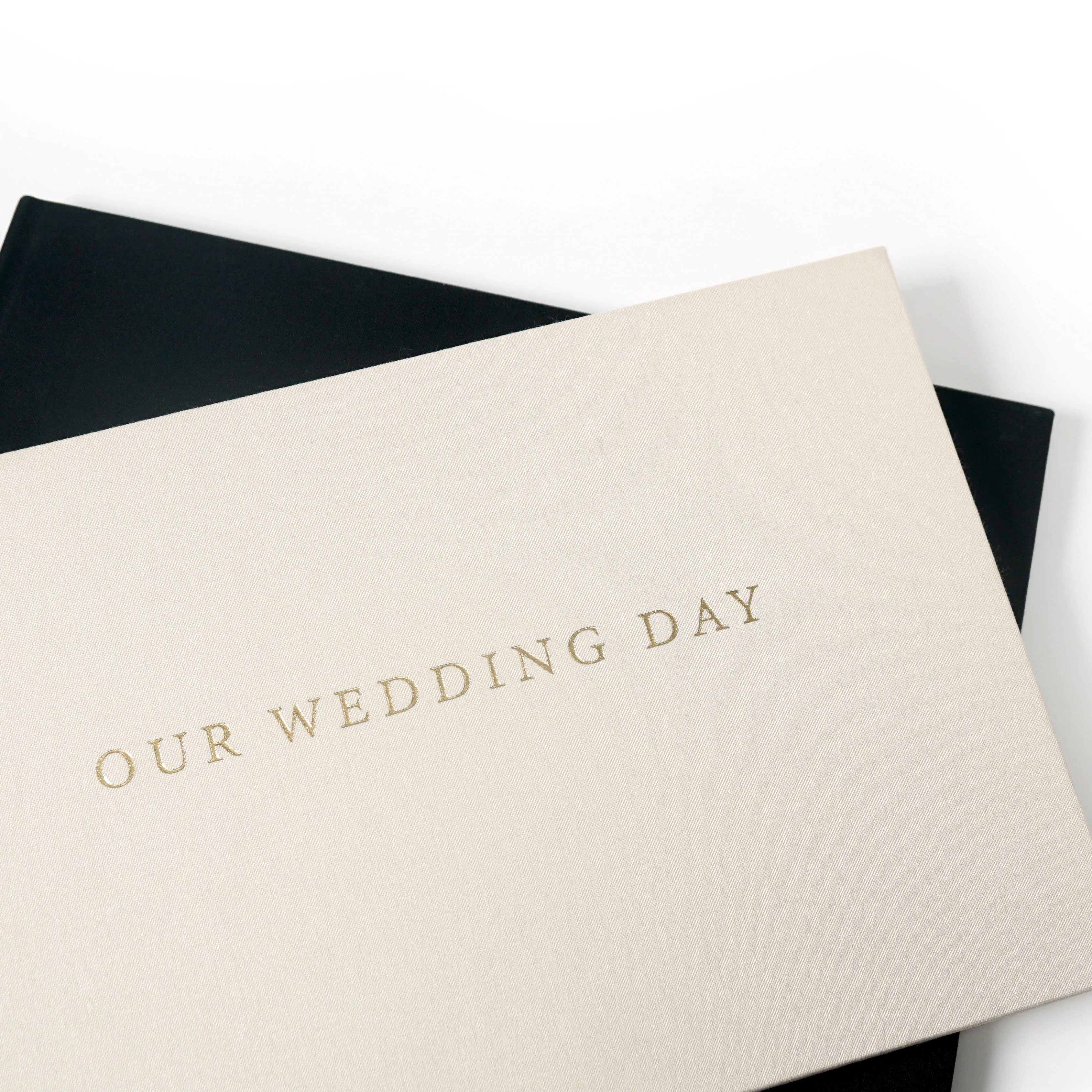 2024 Custom Printing Linen Fabric Hardcover Wedding Guest Book Blank Alternatives Tape Signature Planner Journal Notebook