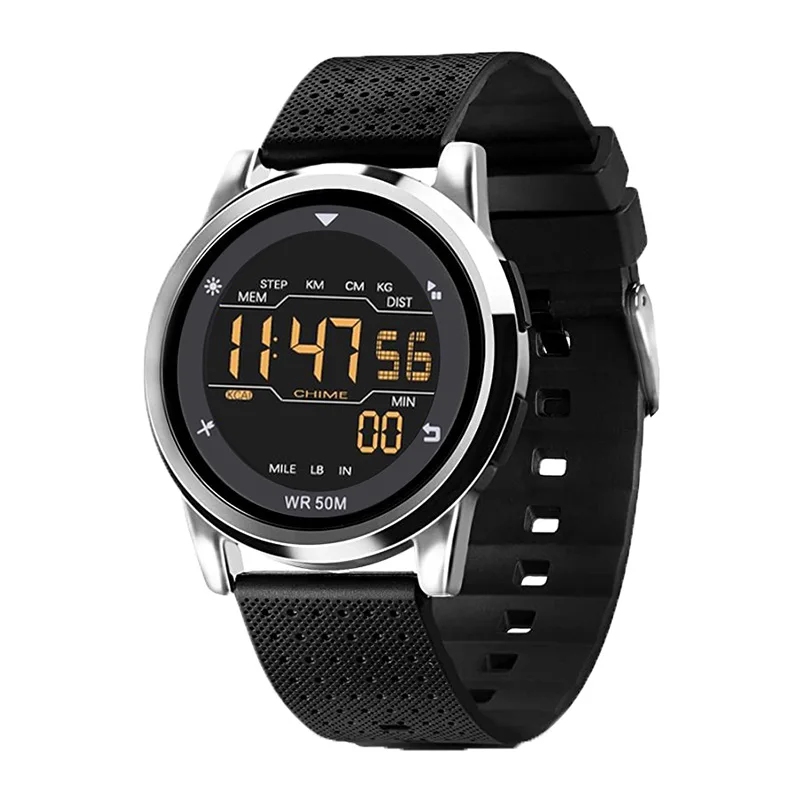 Wholesale Fashion Waterproof Custom Logo Ultra Thin Digital Watch With Step Calorie Distance Count