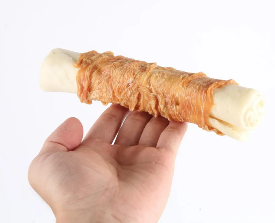 Healthy White rawhide rolls rawhide expanded stick chewing bones dog chew dog Treats Dog Food