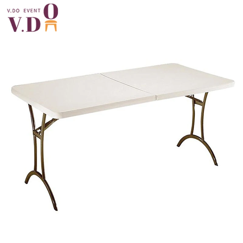 Hot sale dining banquet portable round table mesa redonda plegable white outdoor folding plastic round table