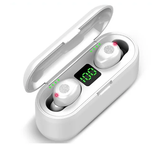 
FBA Amazon Best quality auriculares wireless TWS 2000mah F9 earbuds 5.0 stereo digital touch earphone TWS F9 