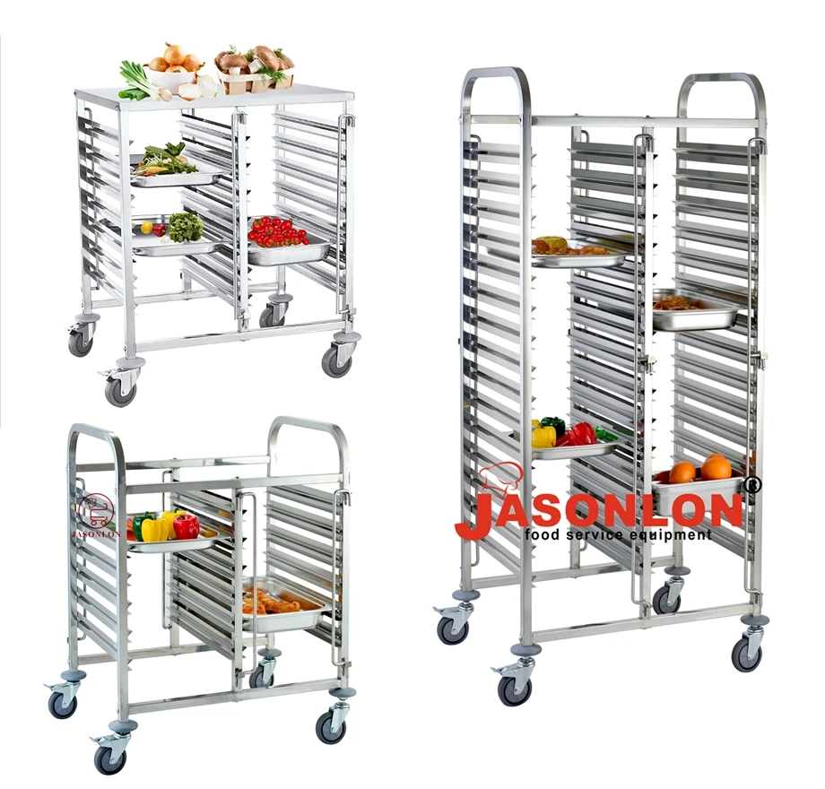 Hotel restaurant supplies Stainless Steel Gn Pan Trolley Wholesale Metal Food Tray Trolley Rack Accept Customization