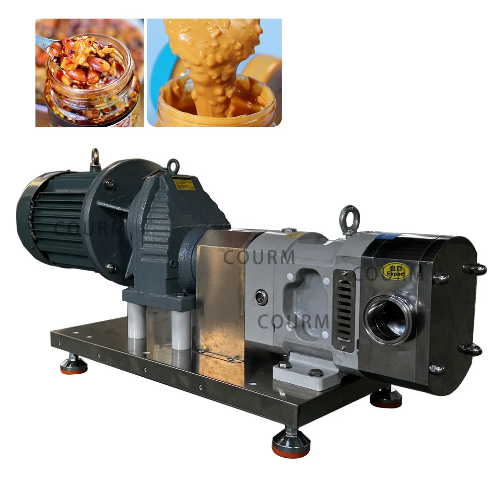 Small mini rotary lobe pump tomato paste high pressure rotary sanitary lube rotor rotary transfer pump for milk 5m3/h 200 l/h