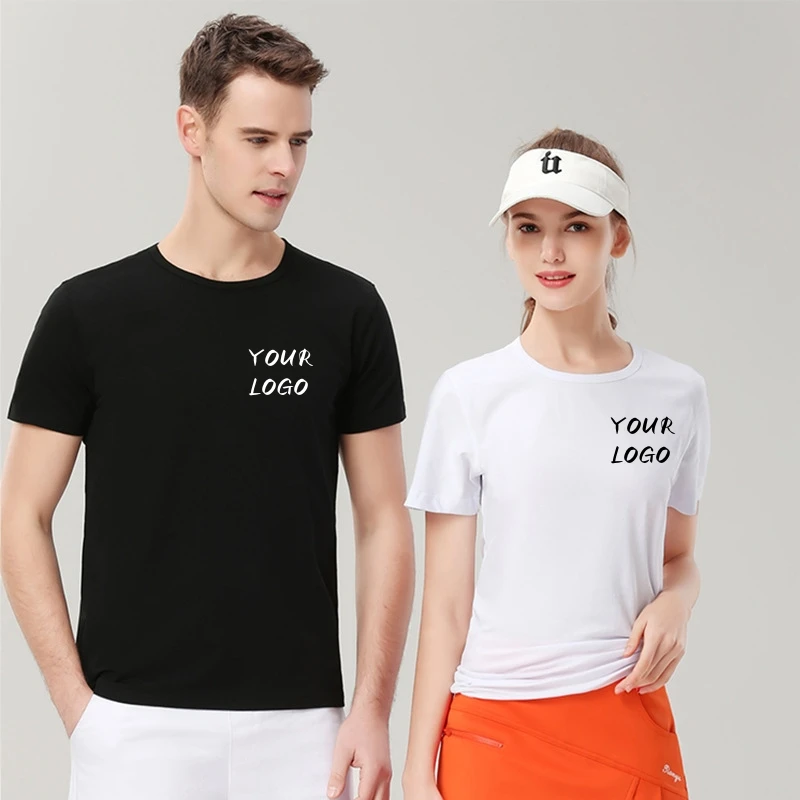 High Quality Cotton Blank Plain Tee Shirt Custom Graphics Print Embroidery logo Custom T shirt