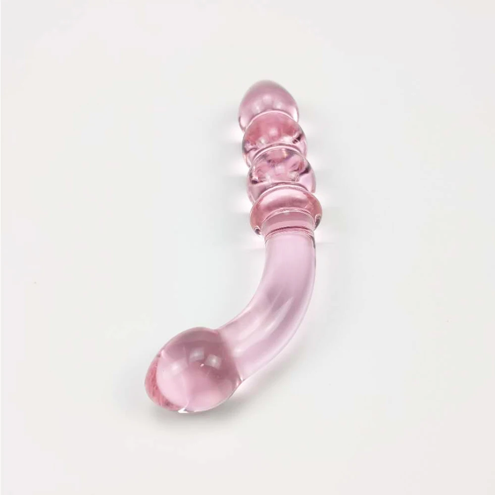 
Long Clear Pink Anal Plug Glass Sex Toy Factory Wholesale Handmade Custom Masturbator Massager Butt G-Spot Clitoral Vaginal 