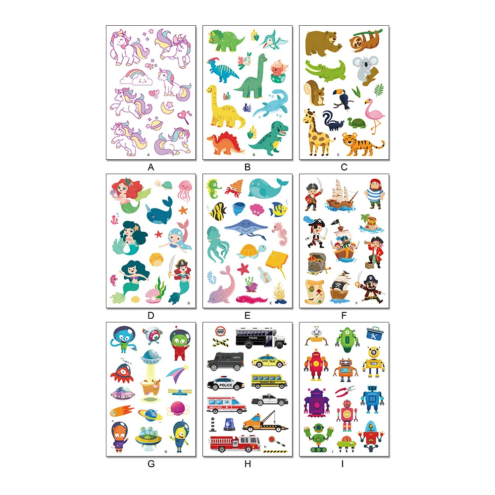 Kids Toy Unicorn Cartoon Animal Scratch Sticker Transfer  Educational Toy Transfer Stickers Custom Logo  3d Sticker