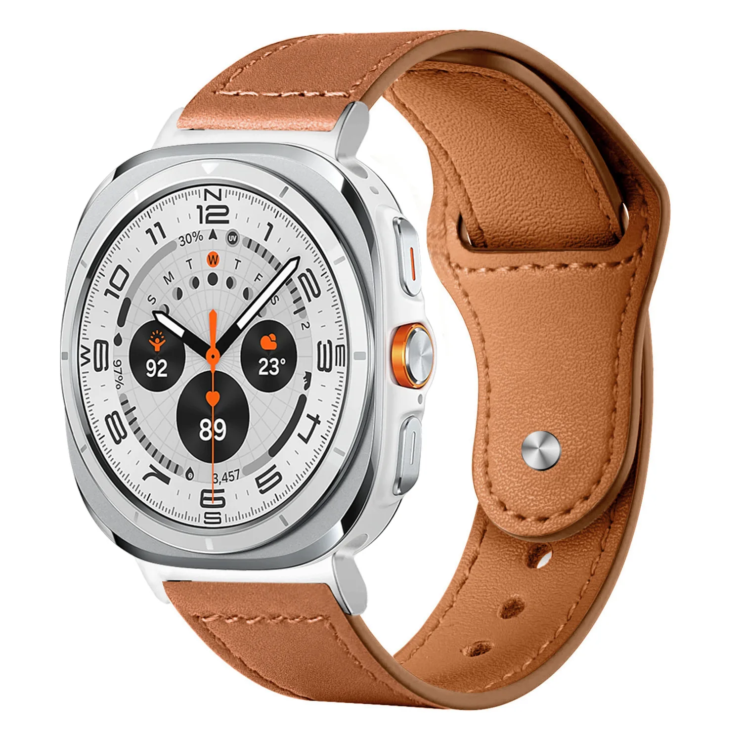Оптовая продажа высококачественный кожаный ремешок для Samsung Galaxy Watch 7 ультра из натуральной кожи 47 мм