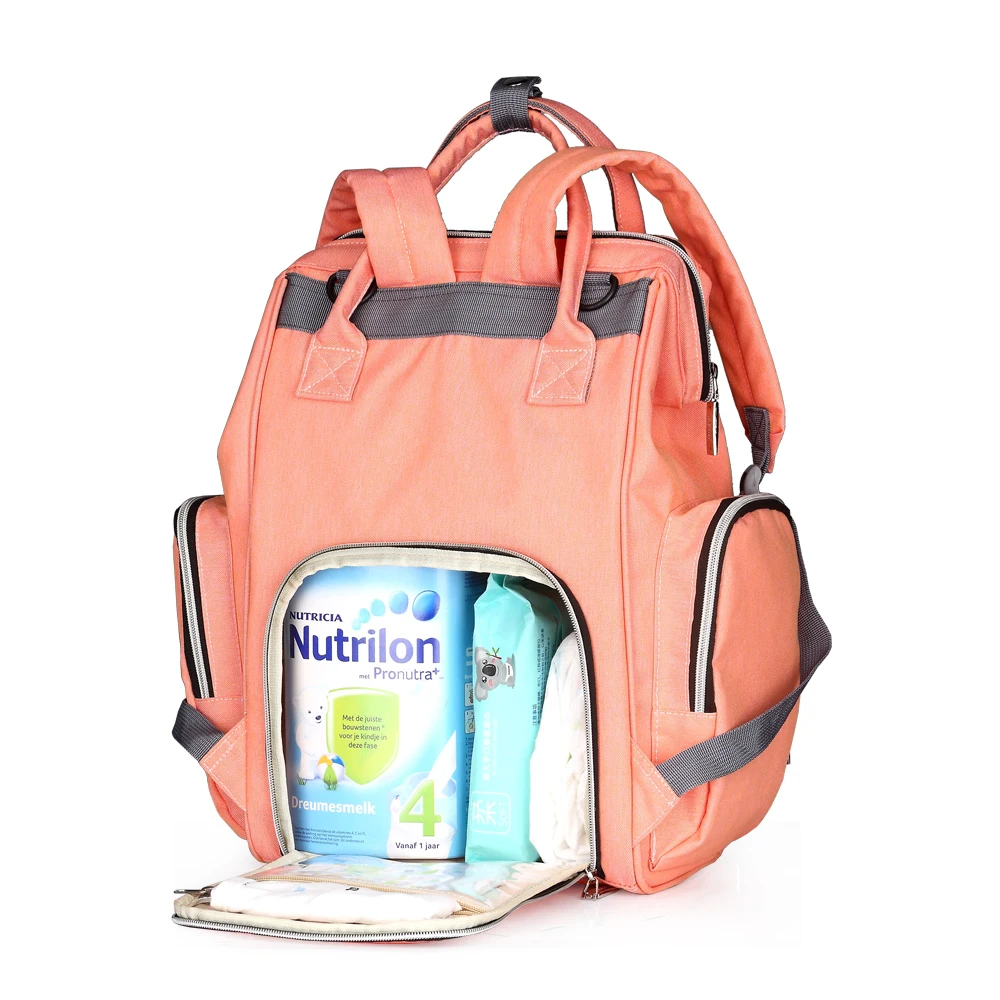 Diaper bag backpack large multifunction water-proof baby nappy changing bags for mom with Insulated Pockets stroller straps