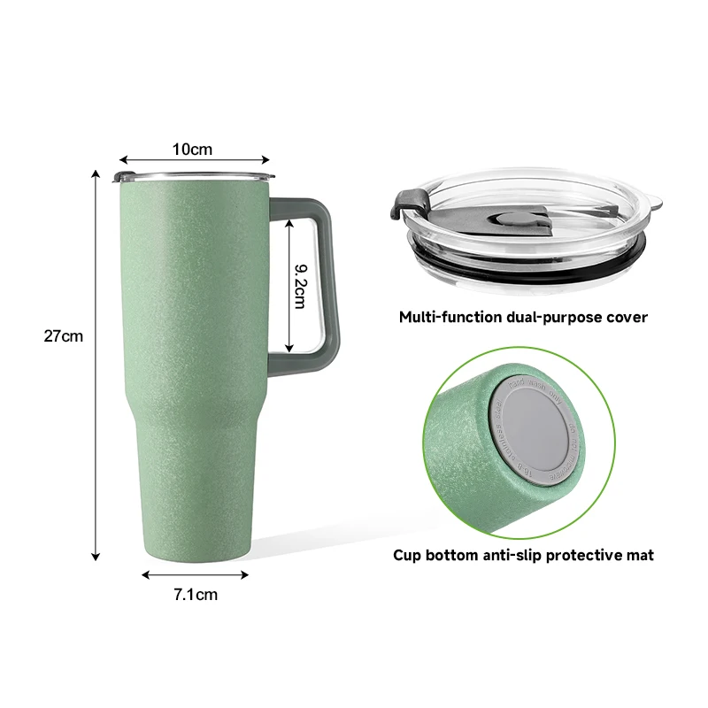 ODM New Design Arrival 40oz Double Stainless Steel Wall Vacuum Insulated Wine Tumbler With Handle And Straw