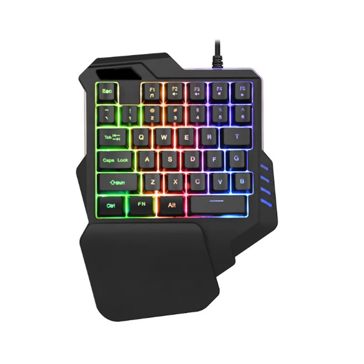 
Wired Mini 35 Keys RGB LED One-Handed Ergonomic Gaming Keyboard 