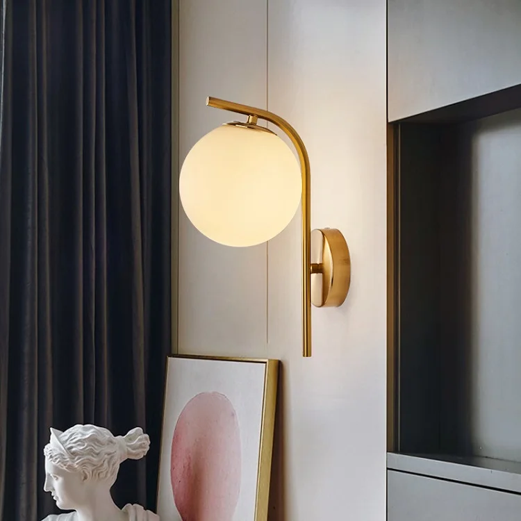 Modern Simple Personality Aisle Bedroom Head Wall Lamps All Copper Bedroom Bedside Contracted Living Room Corridor Wall Lamps