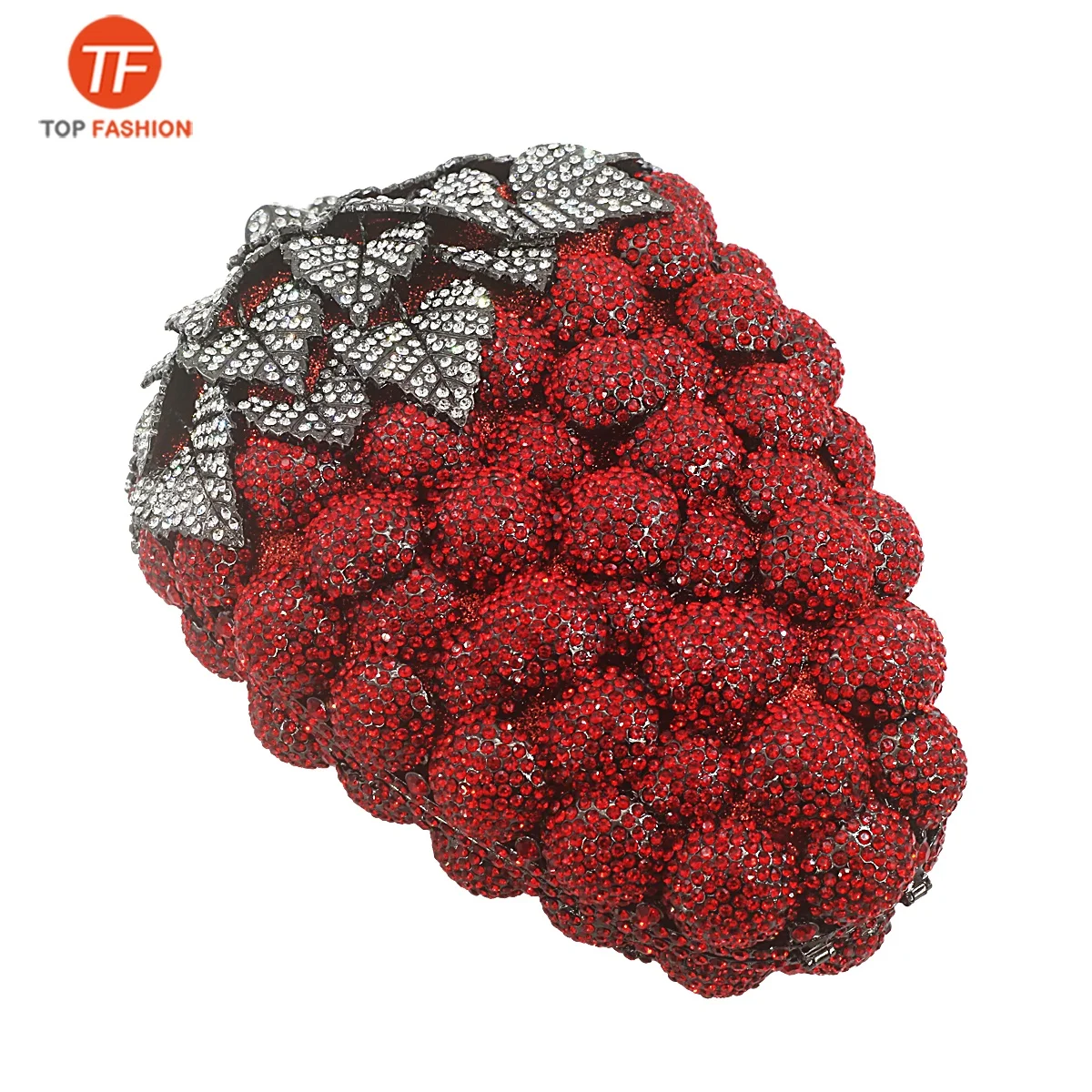 
2020 New Designer Luxury Crystal Fruit Grape Clutch Purse Women Evening Party Bags 