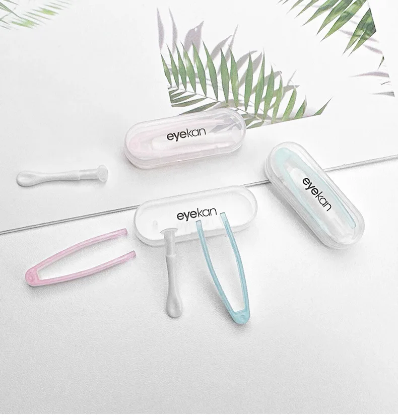 Contact Lens Case Plastic Contact Lens Tweezers and Rod Set for Contact Lenses