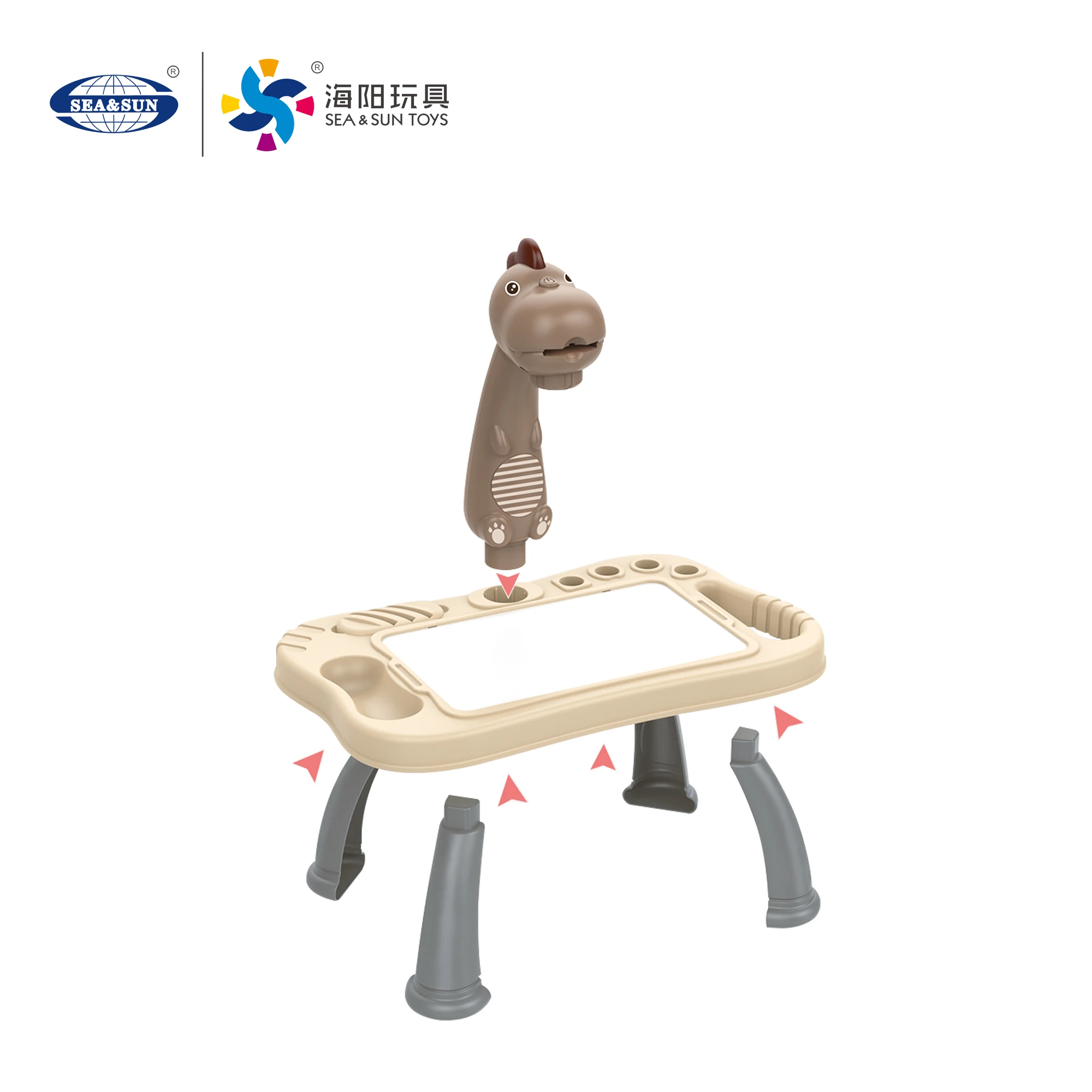 Multi functional dinosaur light projection drawing board