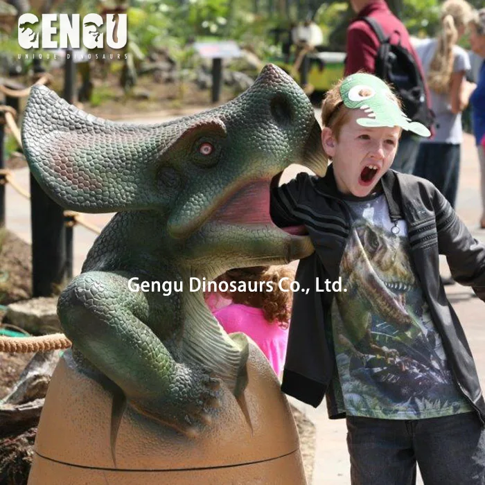 Dinosaur Yard Fiberglass Dinosaur Dustbin Decoration