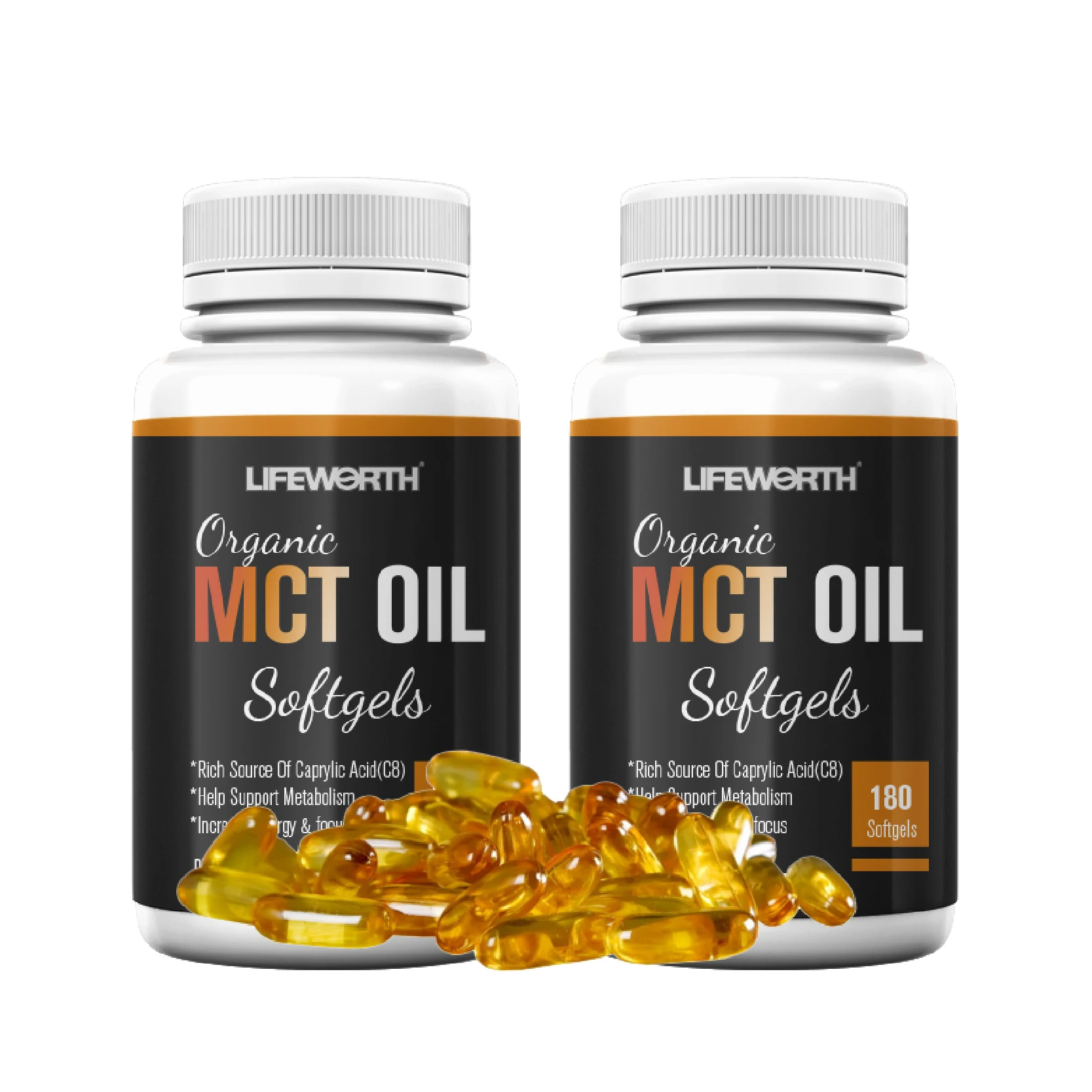 Оптовая продажа капсул Lifeworth MCT Oil 1000 мг частная торговая марка mct oil powder 70% добавка мягкие гели