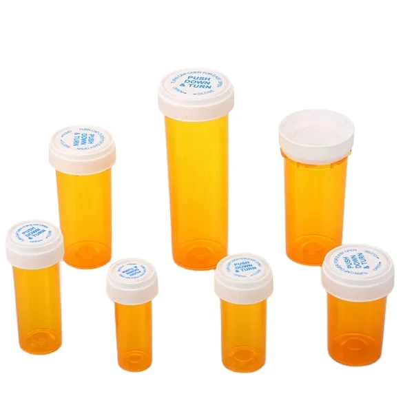 Customizable 8DR Reversible Cap Vial Child-ResistantMedical Container for Tablets