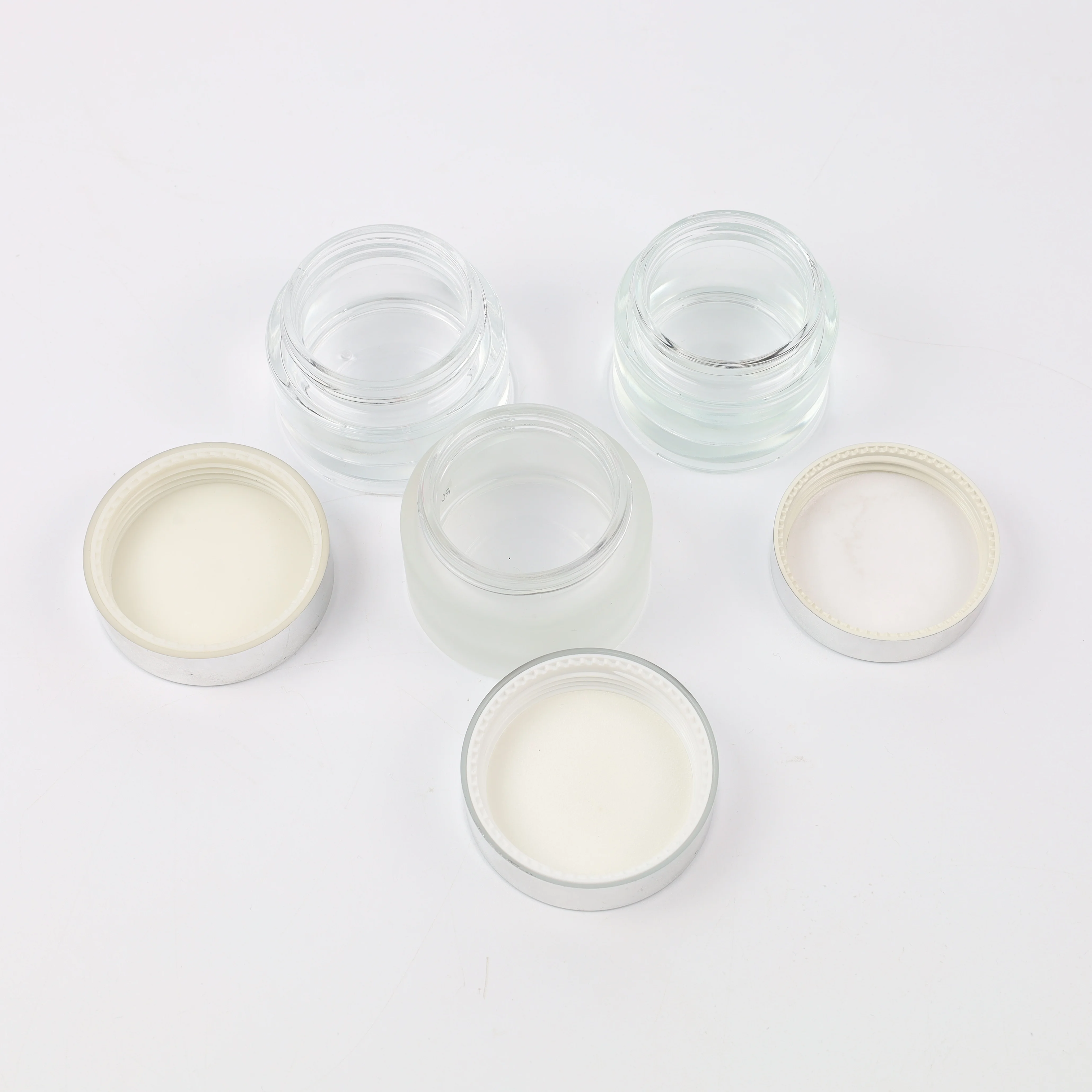 Frosted cylinder shape skin cream cosmetic container 30 ml 50 ml glass jar