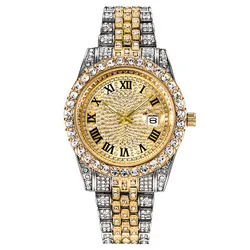 stainless steel gold hand diamond mans watch ladies women luxury wrist men quartz watches