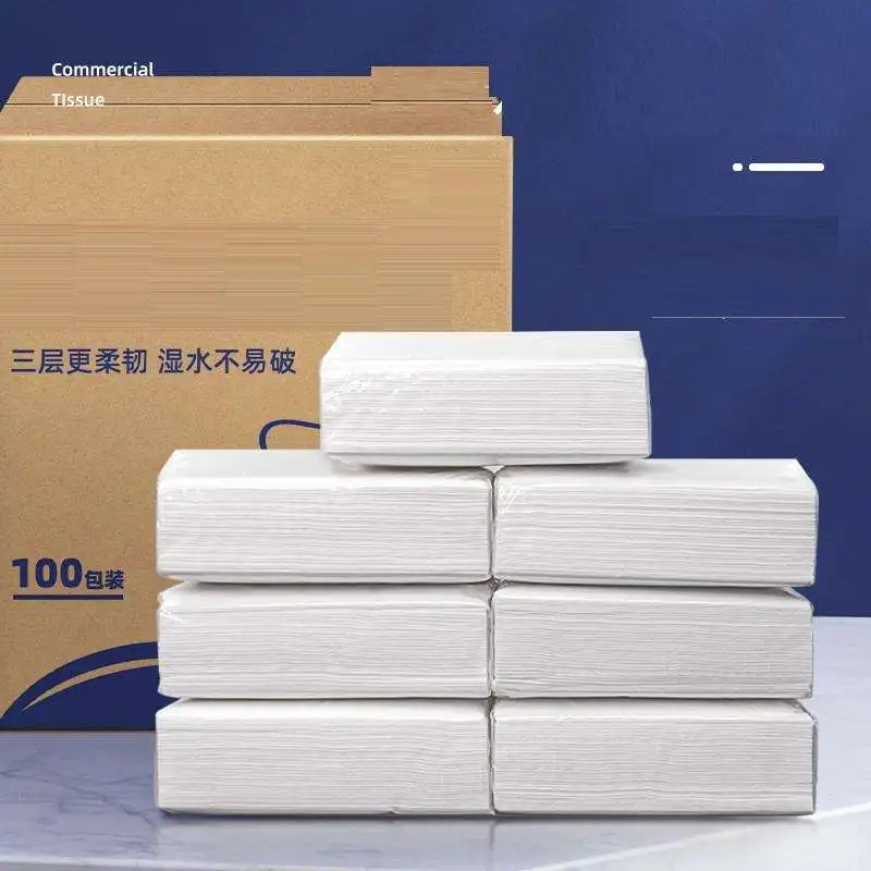 3 Ply Soft Facial Disposable Restaurant Transparent Packaging Napkins Cleaning Commercial Tissue