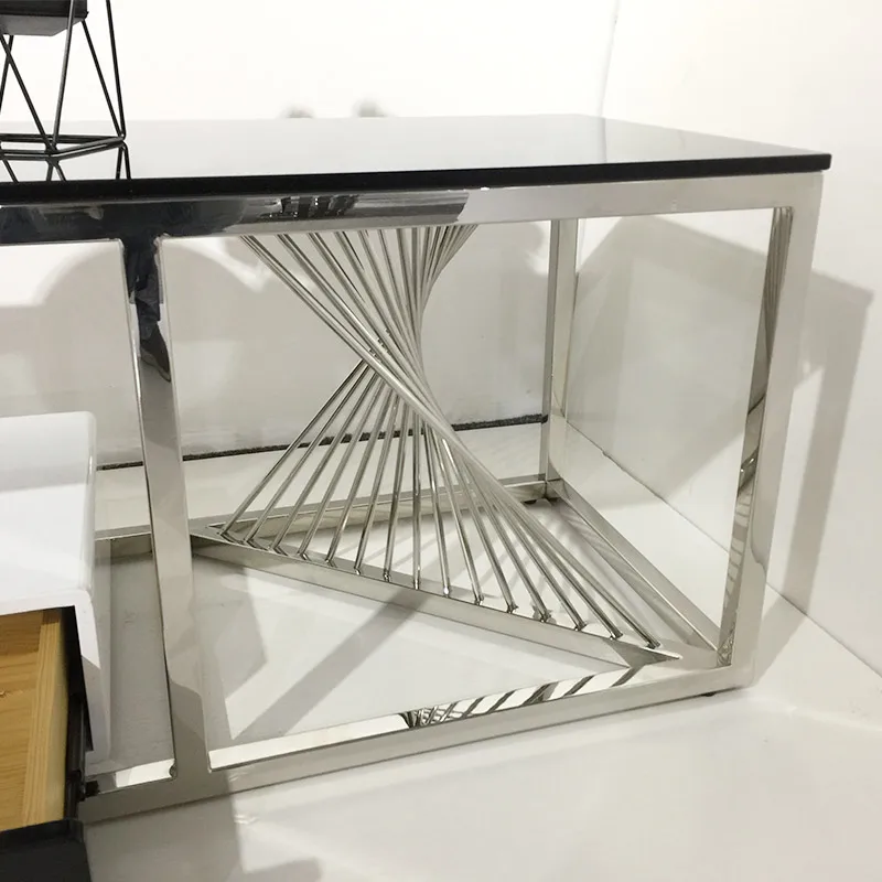 Living design furniture tempered glass stainless steel marble cabinet tv stand  furniture modern