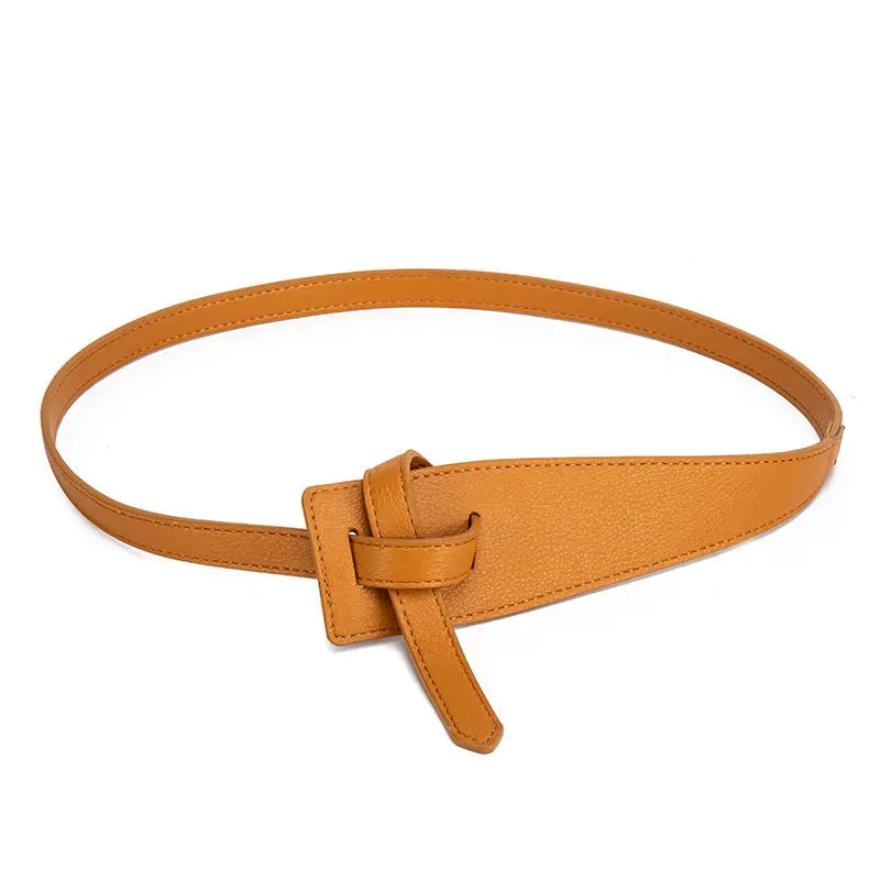 Non-Buckle PU New style t Irregularly Knotted Girdle Simple Wind Coat Belt For Ladies