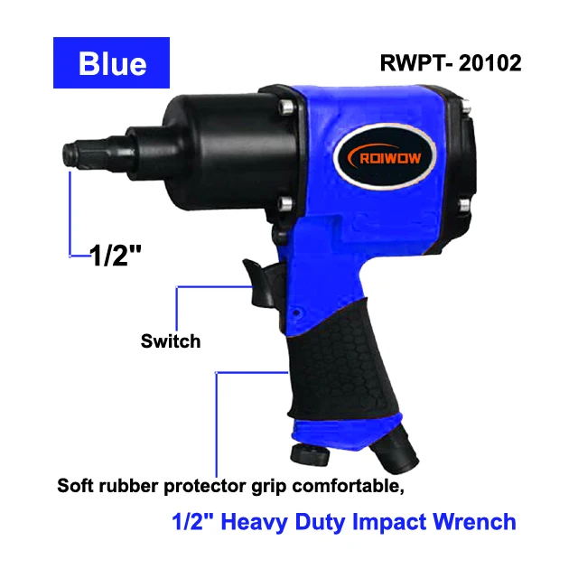 Профессиональный пневматический гайковерт 1/2 дюйма с высоким крутящим моментом, пневматический гайковерт 1/2 дюйма с двойным молотком, ударный гайковерт