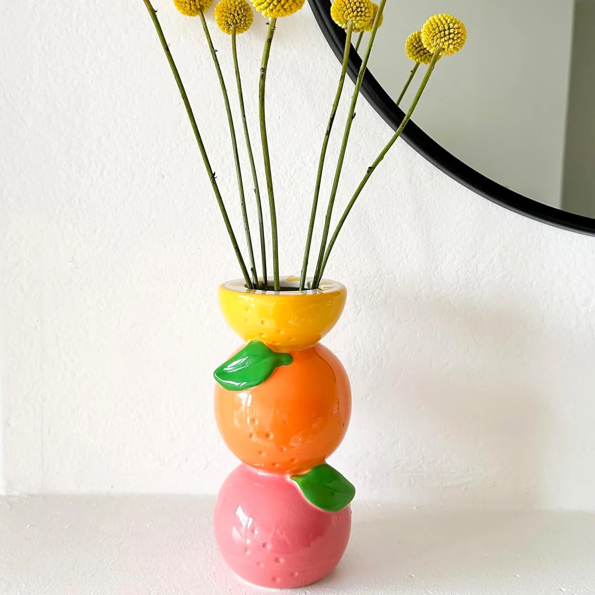 Decorative Ceramic Flower Vase for Centerpiece Lemon Grapefruit and Orange Vase Unique Fruit Vase for Home Decor