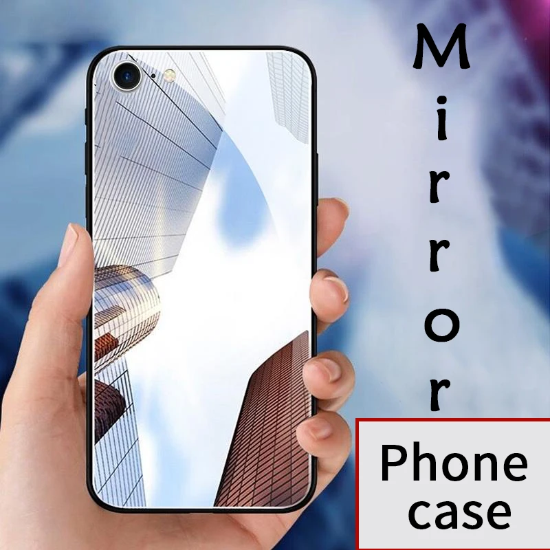 Radiation Blocking Phone Case For Iphone X Mobile Shell Personality Ip8/7Plus Mirror Glass 6S Thin Mobile Phone Hard Case Cover