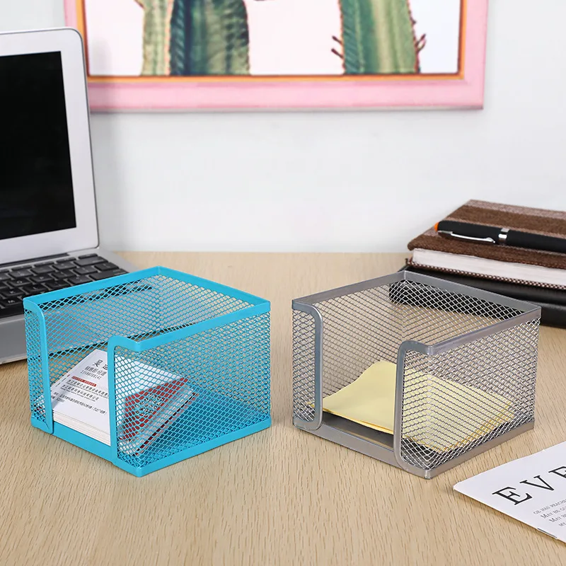 Multi-color Pack-3 Square Types Office Storage Metal  Box  Organizer  Mesh  Metal Memo Holder
