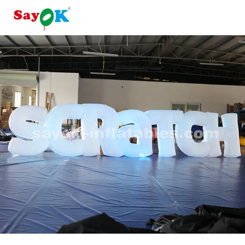Inflatable Letter Billboard SCRATCH Inflatable Letter With LED Light Inflatable Letter Logo For Advertising Event