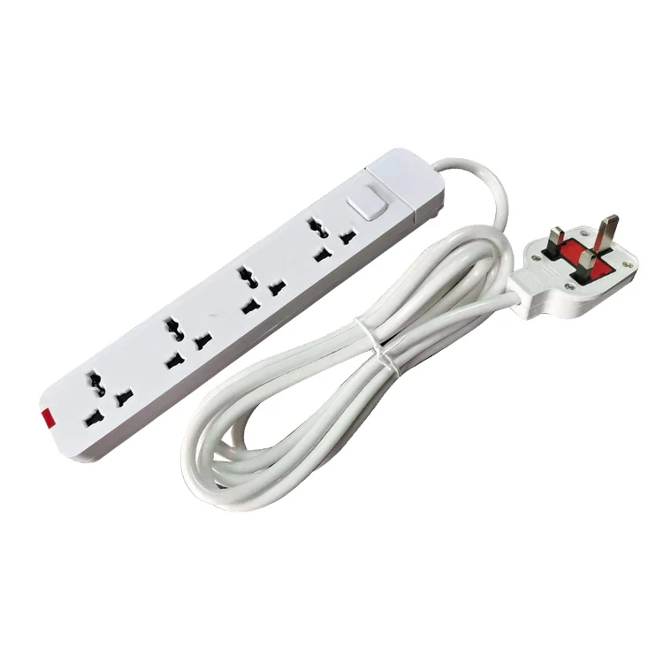 extension cord UK Socket 3 Pin British 5 plug extension board switch and socket