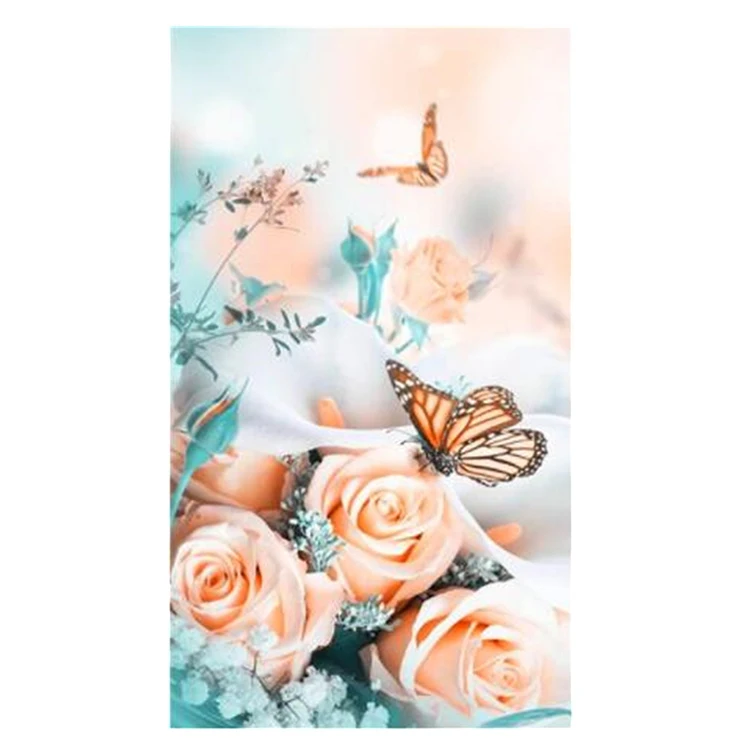 Professional made wall canvas art DIY rose flower mosaic rhinestone 3d diamond art painting